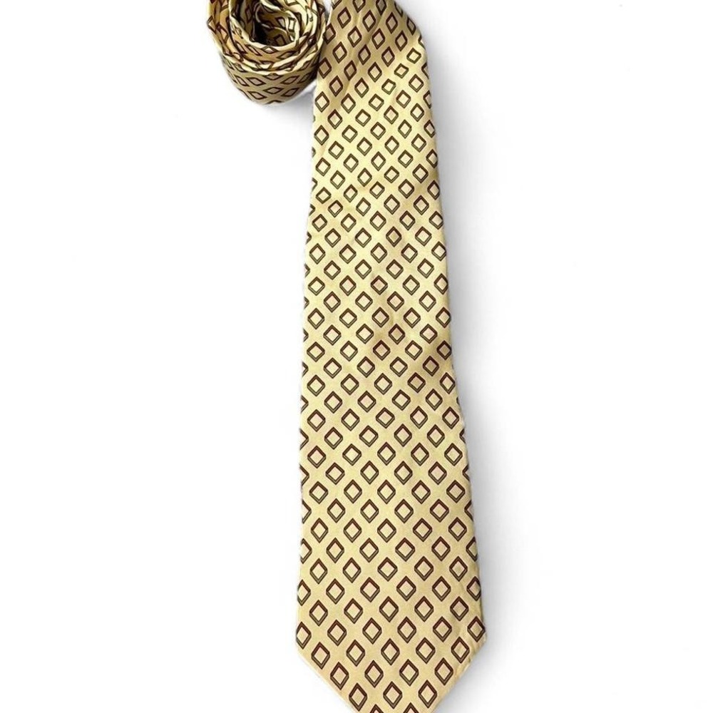 Vintage J Crew‎ Diamond Print Handmade Silk Tie